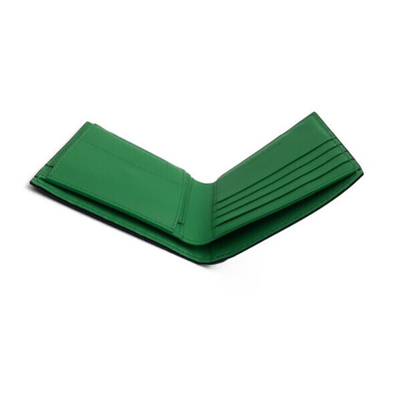 Bottega Veneta Intrecciato Wallet Black Bi Calf fold Green - Picture 4 of 5